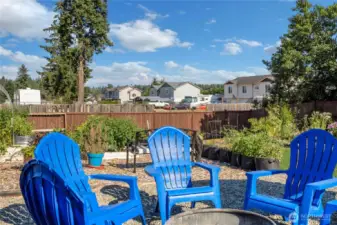Mt Rainer view from your gravel patio and fire pit.