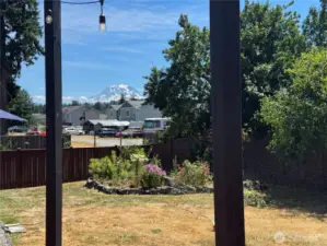 View of Mt Rainer from the back deck.