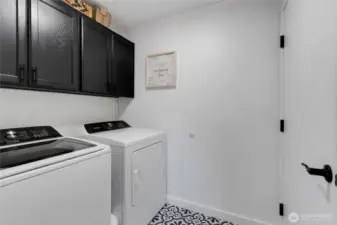 Updated laundry room.  Washer and dryer stay