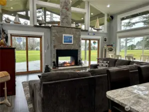 Living Room with fireplace looking north