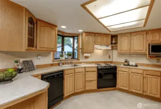 New kitchen flooring installed, fresh paint.