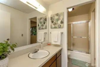 Main Bath upstairs - shared with Primary suite. (2 access doors)