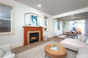 gas fireplace in living room