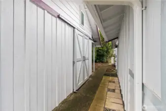 newer storage shed/outbuilding w/mezzanine