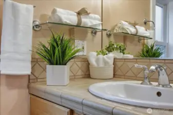 Bathroom on 2nd level, walk-in shower