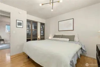 Primary bedroom with new closet system