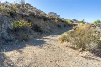 Road into building area of lot