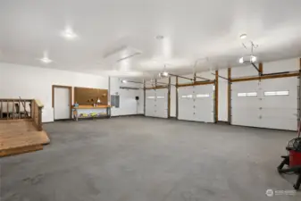 3-car finished garage with heated floor