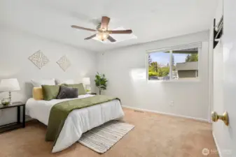 Primary bedroom with designated bathroom