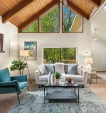 Spacious Great Room Featuring Vaulted Ceilings