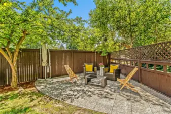 NEWLY INSTALLED CONCRETE PAVED SITTING AREA