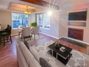 Living Room and Dinning area Virtually Staged