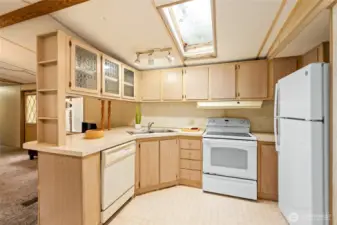 Kitchen has Skylight