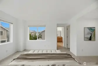 Virtually staged Primary Bedroom