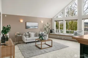 Beautiful architecture to take advantage of the lake and Mtn view and window seat for additional seating.