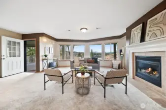 Lower level rec room with more view opportunity and 2nd gas fireplace.