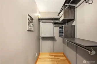 Walk-in closet in lots of built-ins