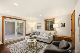 Another lower level finished room with closet & outside entrance