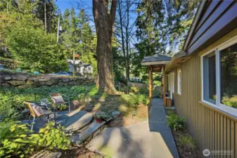 Side area of house one to enter yard