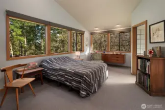 Primary bedroom, south east corner of the home.