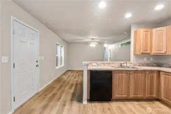 Kitchen featuring generous counter space and abundant natural light.