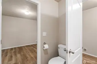 Bathroom connects to bedroom and hallway.