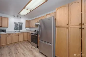 Kitchen with plenty of storage space.