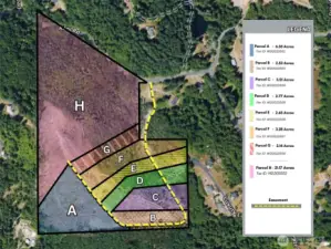 Overhead view with approximate boundaries and labels of the entire project.