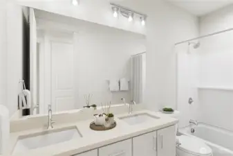 Primary suite bathroom: For marketing purposes only. Colors and features may vary.