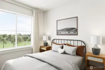 secondary bedroom: For marketing purposes only. Colors and features may vary.