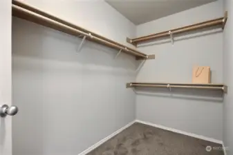 View the spacious walk-in closet in the primary bedroom.