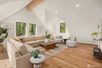 Vaulted ceilings, angled dormers and pre-wire ports for an additional mini-split.