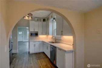 Kitchen with stainless steel appliances