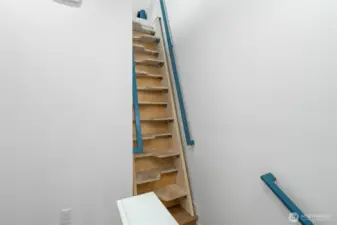 Ladder to bonus loft space... so fun and functional!