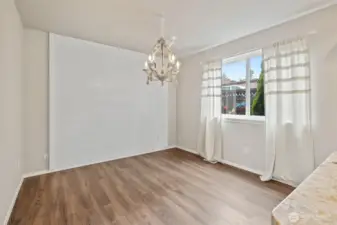 Shiplap accents are throughout the home! This accents the kitchen eating area!