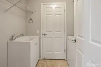 Nice sized Utility/Laundry Room on the main floor goes right into the garage. Notice there is a utility sink!!
