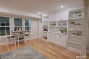 Built-in bookcases will hold all your treasures