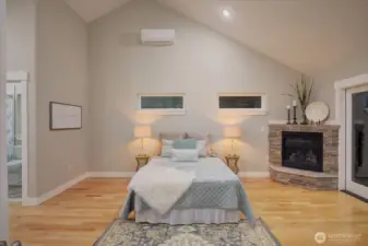 Super Suite #2 also has vaulted ceilings and fireplace plus french doors opening to the view decks.