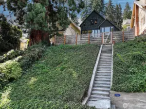 This is the access from Madrona Drive - once up to the top you will be greeted with views and privacy!