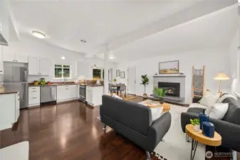 Your view from the front door. Easy open-concept living!