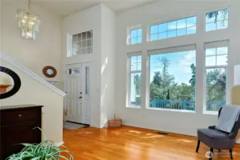 living room with peek-a-bo view