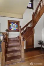 The millwork of the grand stairway isn't just a work of master craftsmanship, the age and condition of the wood, the stained glass, the detail seen in every corner of the home will likely keep you marveling at the expertise and care shown by the original builders in 1889.