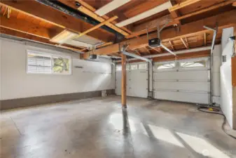 Large two-car garage