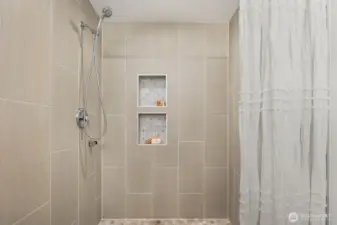 Walk in shower in primary bathroom