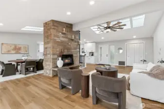 main level entry, living and dining