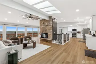 Main level living and open kitchen