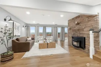 lower level living room with views