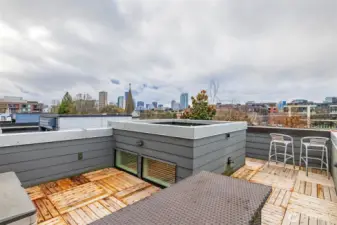 Sweeping city views from the roof top deck.