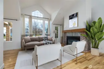 Formal Living space virtually staged