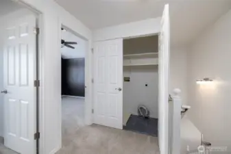 Upstairs hallway, looking at laundry closet
